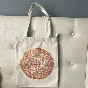 Cotton canvas tote bag with zipper